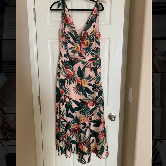 Sleeveless Flamingo-print Dress In Pink/ Green | SAM EDELMAN - Picture 1 of 6